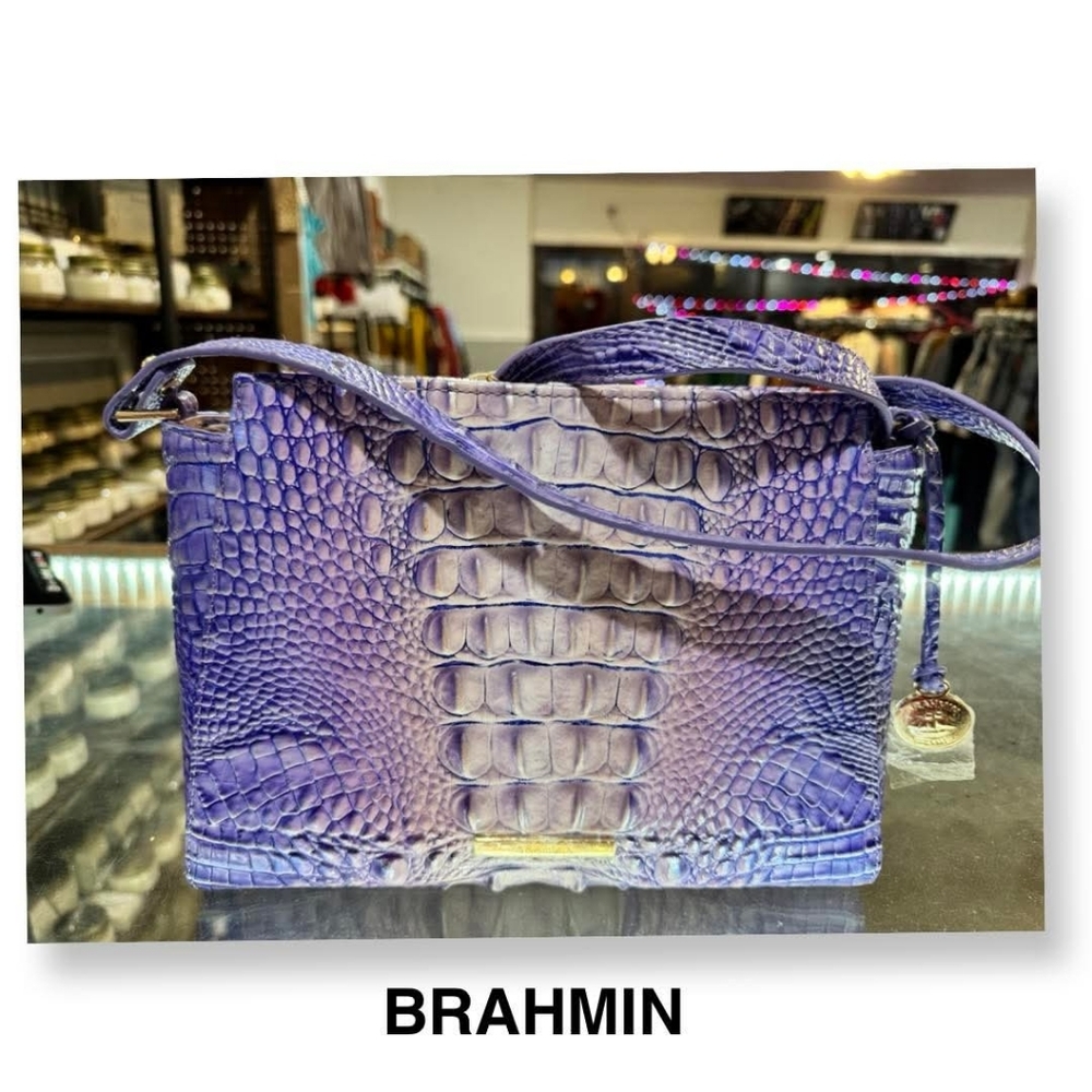 Brahmin Lorelei Shoulder Croc-Embossed Crossbody Bag